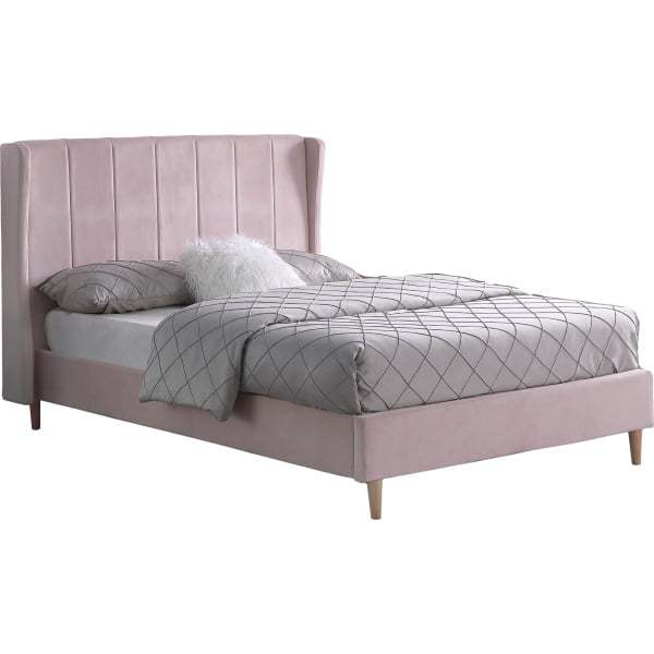 The Revolutionary Furniture Company-Luna King Size Bed- Pink Velvet