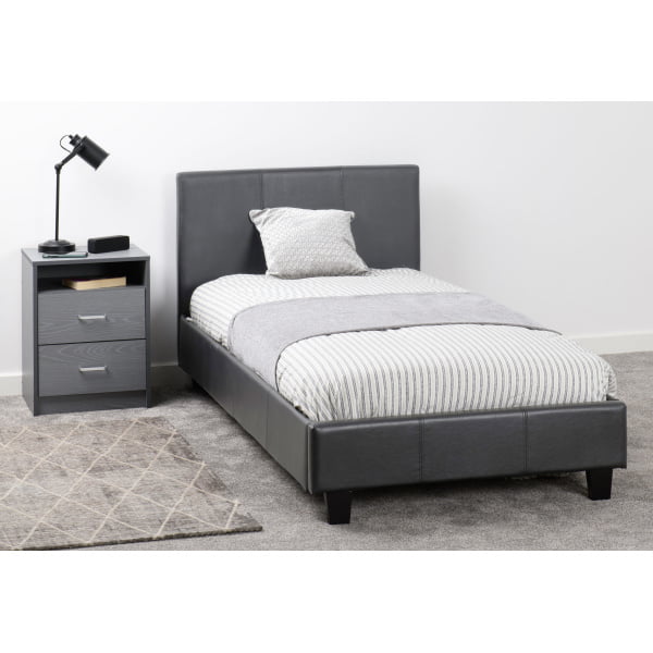The Revolutionary Furniture Company-Youlton Single Bed- Grey PU