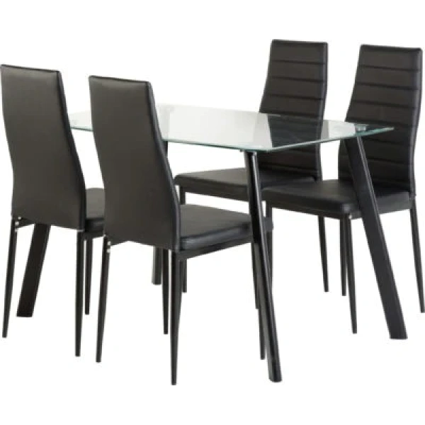 THE REVOLUTIONARY FURNITURE COMPANY-BIRKIN_DINING_TABLE-FOUR CHAIRS_SET_BLACK
